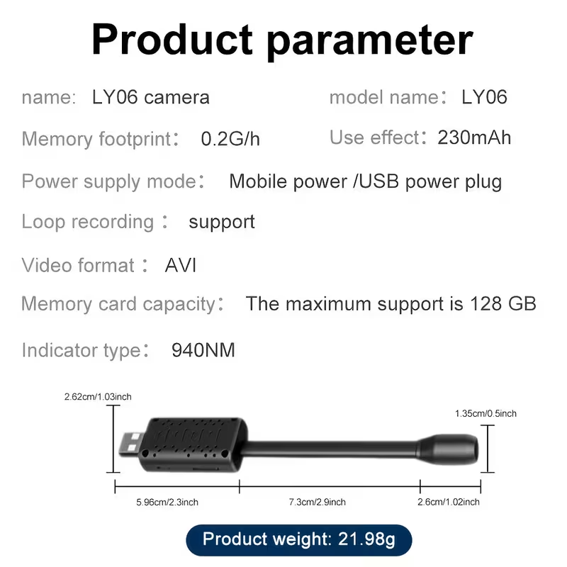 360° Flexible Mini USB Nanny Cam — Wireless Motion Detection Security Camera with Built-in Hotspot