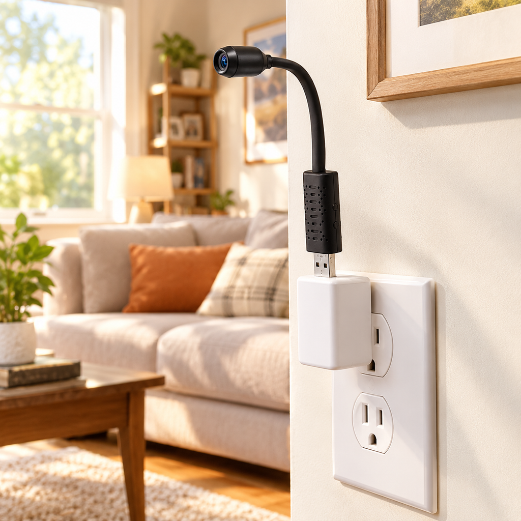 360° Flexible Mini USB Nanny Cam — Wireless Motion Detection Security Camera with Built-in Hotspot